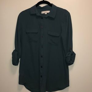Tops - Green tab sleeve utility blouse Tops - Green tab sleeve utility blouse